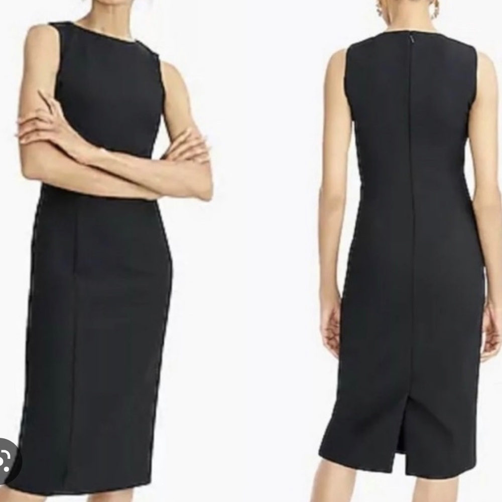 JCrew 365 Solid Black Sleeveless Sheath Dress NEW Knee-Length K6081 Womens 2